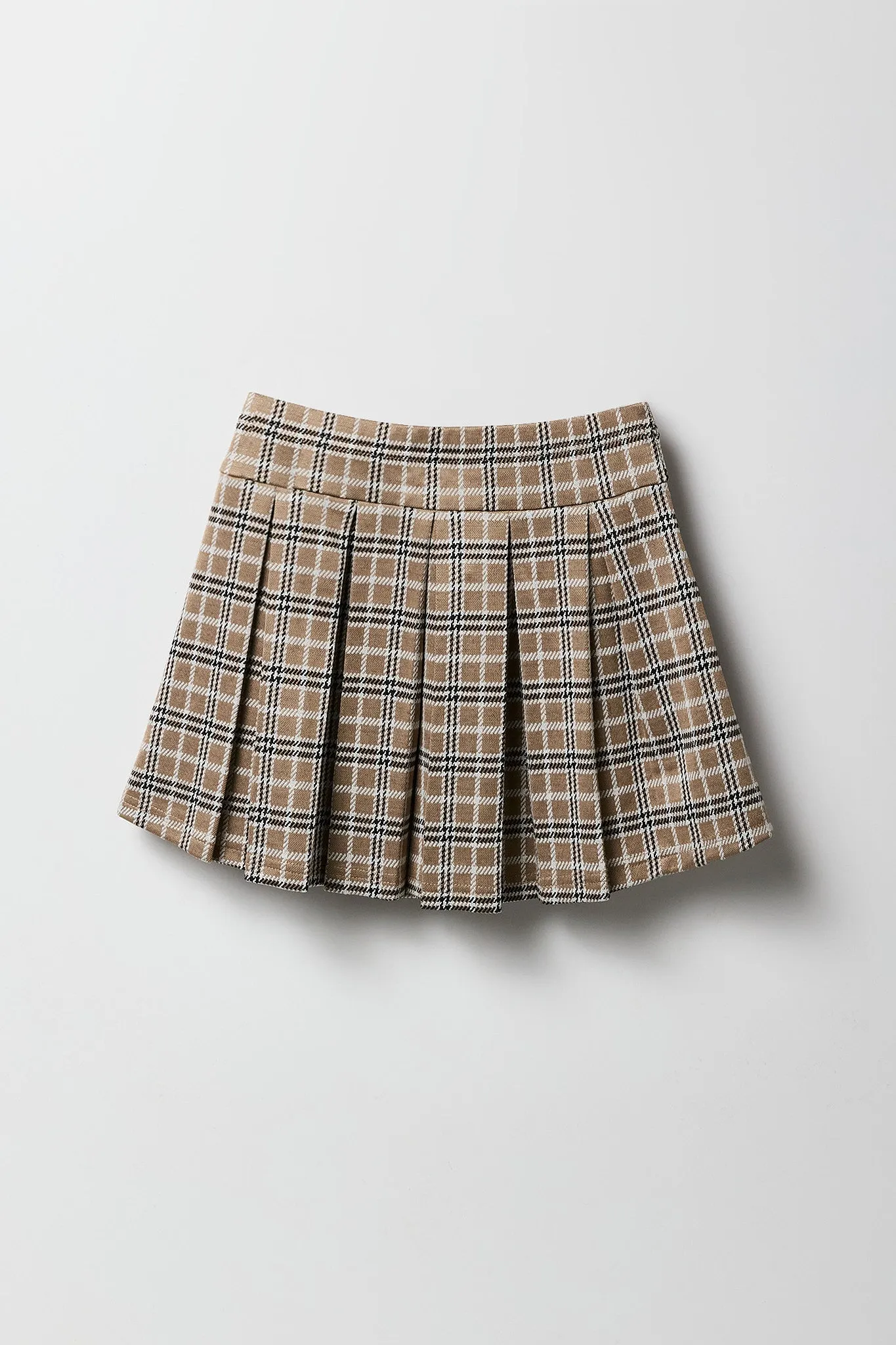 Girls Jacquard Knit Pleated Skort