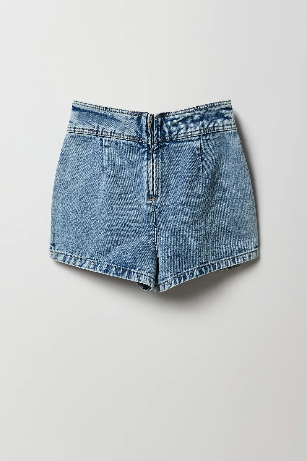 Girls Pleated Denim Skort