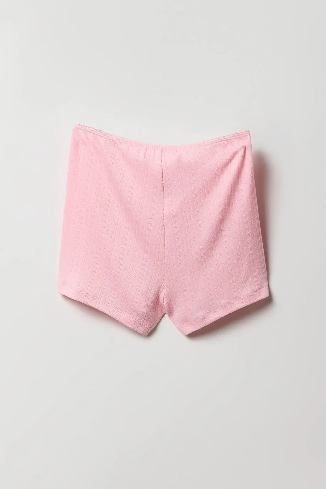 Girls Pointelle Knit Tank & Short 2 Piece Pajama Set