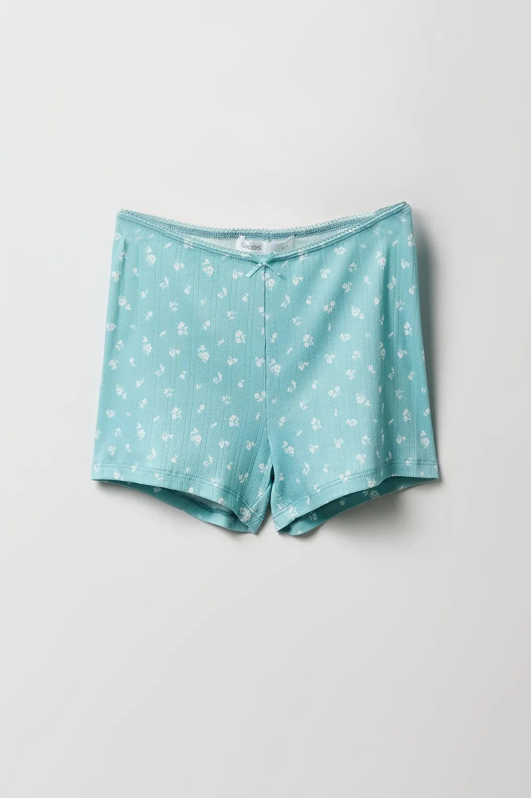 Girls Pointelle Knit Tank & Short 2 Piece Pajama Set