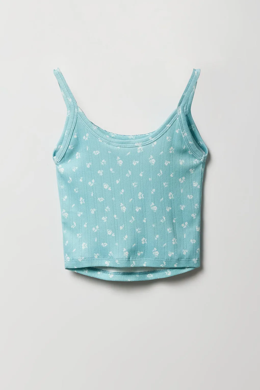 Girls Pointelle Knit Tank & Short 2 Piece Pajama Set