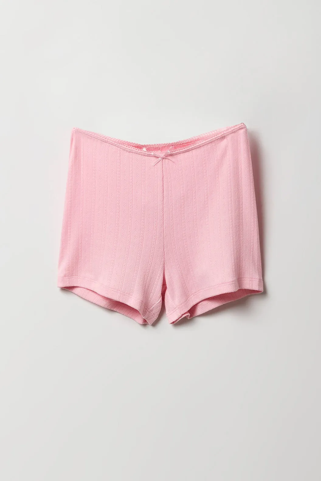 Girls Pointelle Knit Tank & Short 2 Piece Pajama Set