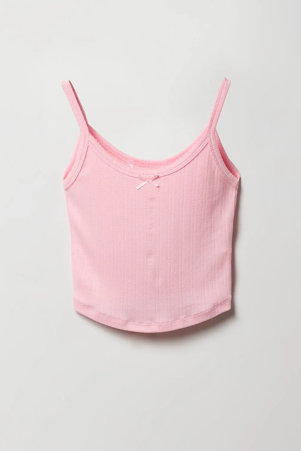 Girls Pointelle Knit Tank & Short 2 Piece Pajama Set