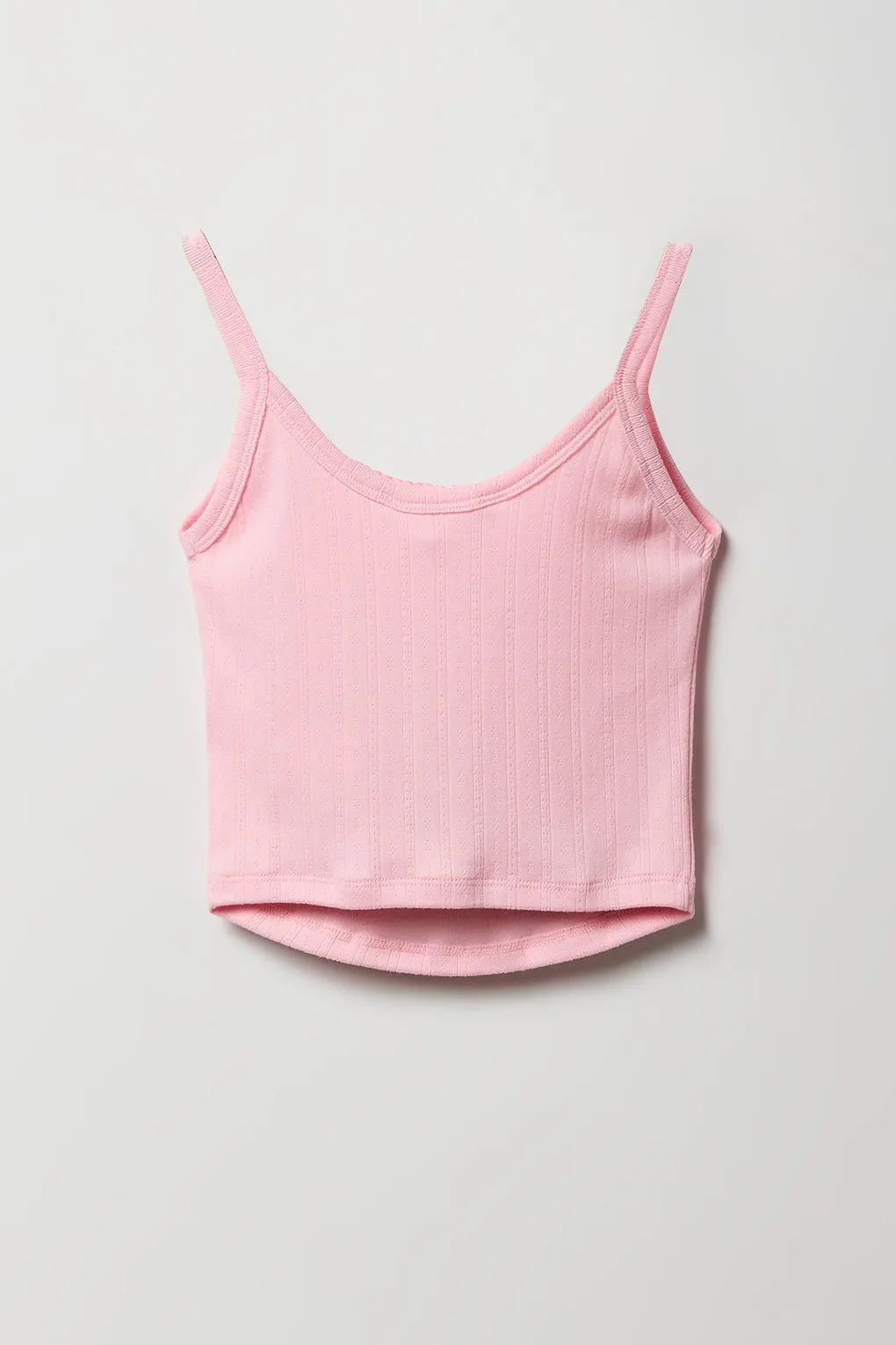 Girls Pointelle Knit Tank & Short 2 Piece Pajama Set