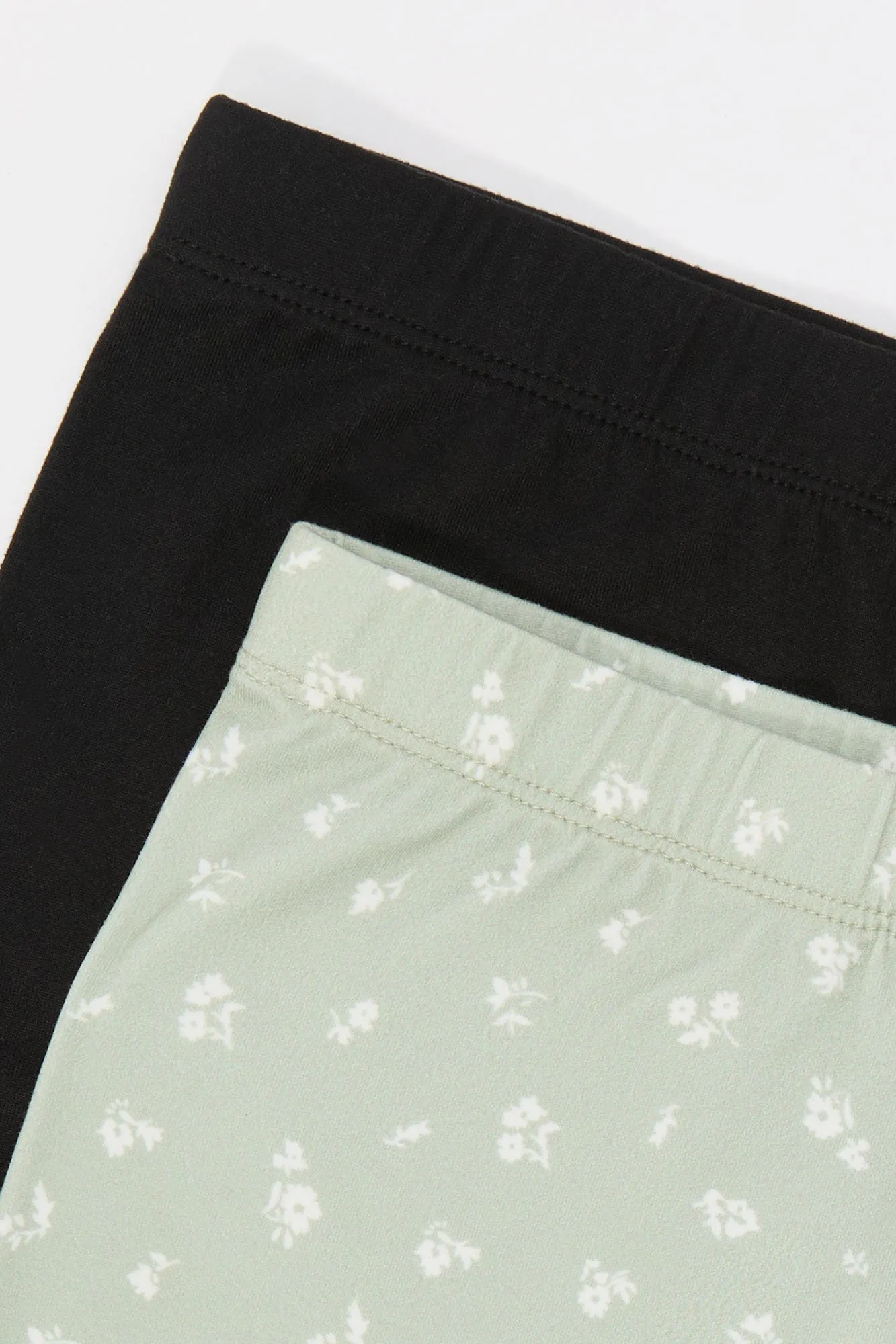 Girls Solid & Printed Shortie (2 Pack)