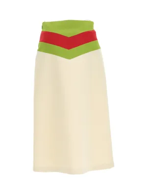 Gucci Chevron Vintage Web Midi Skirt