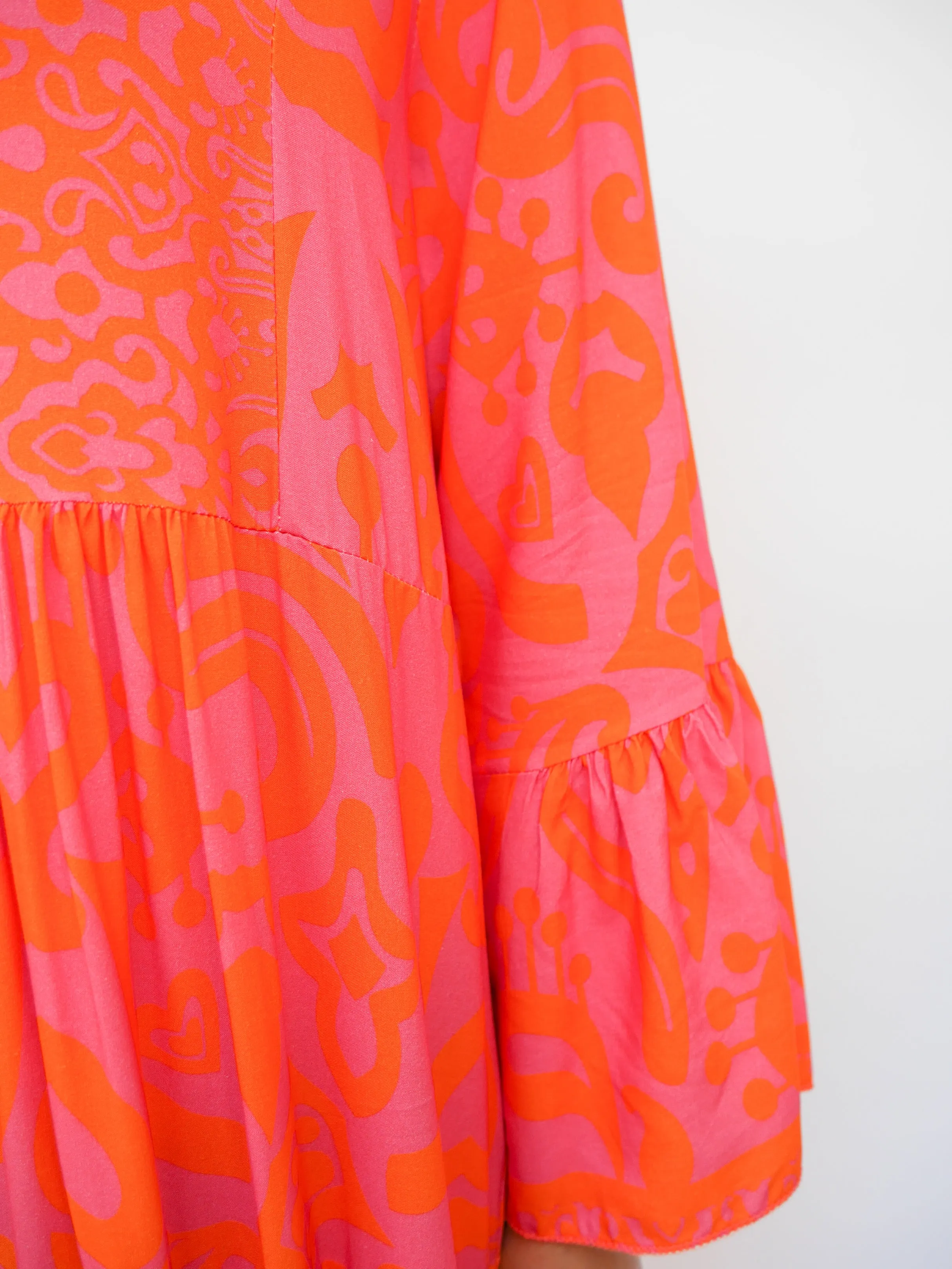 Helena Dress Fuchsia & Orange