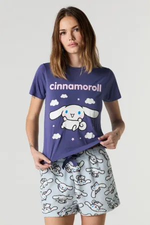 Hello Kitty & Friends T-Shirt & Plush Short 2 Piece Pajama Set