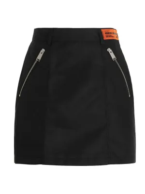 Heron Preston Logo Patch Zip-Detailed Mini Skirt