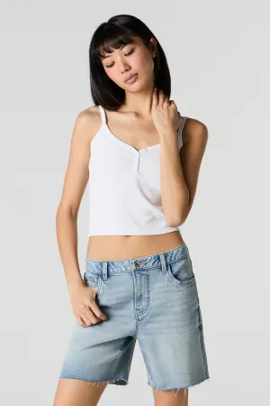 High Rise Longline Denim Short