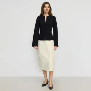 Jarmaine Back-Slit Barrel Skirt