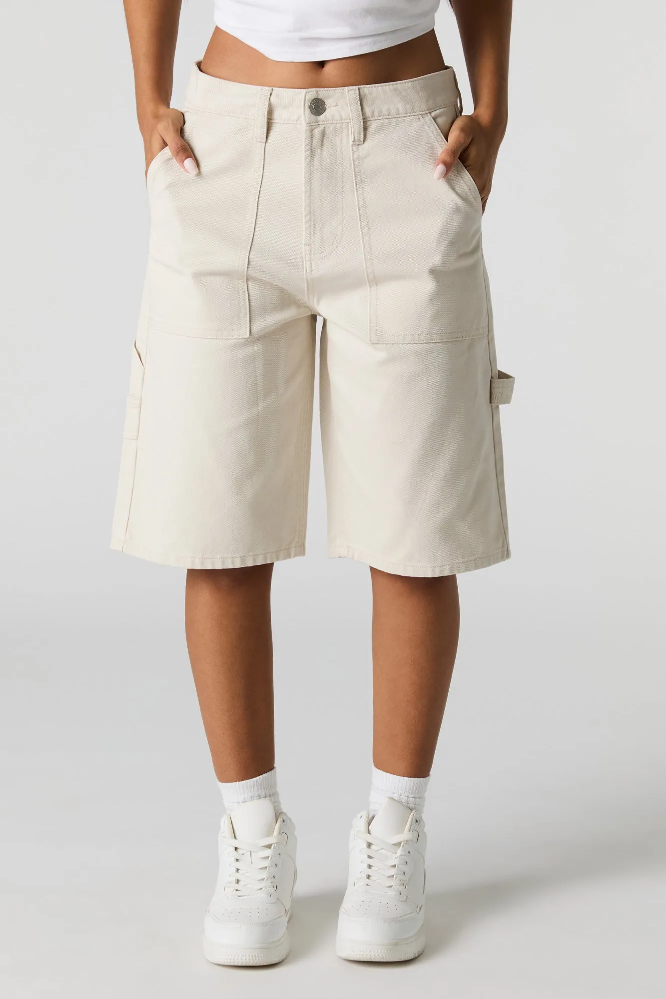 Jean-short de menuisier baggy