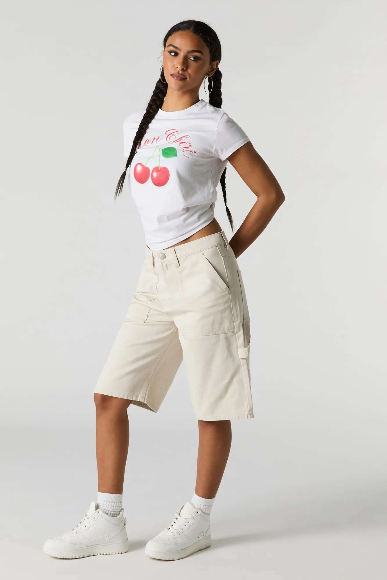 Jean-short de menuisier baggy