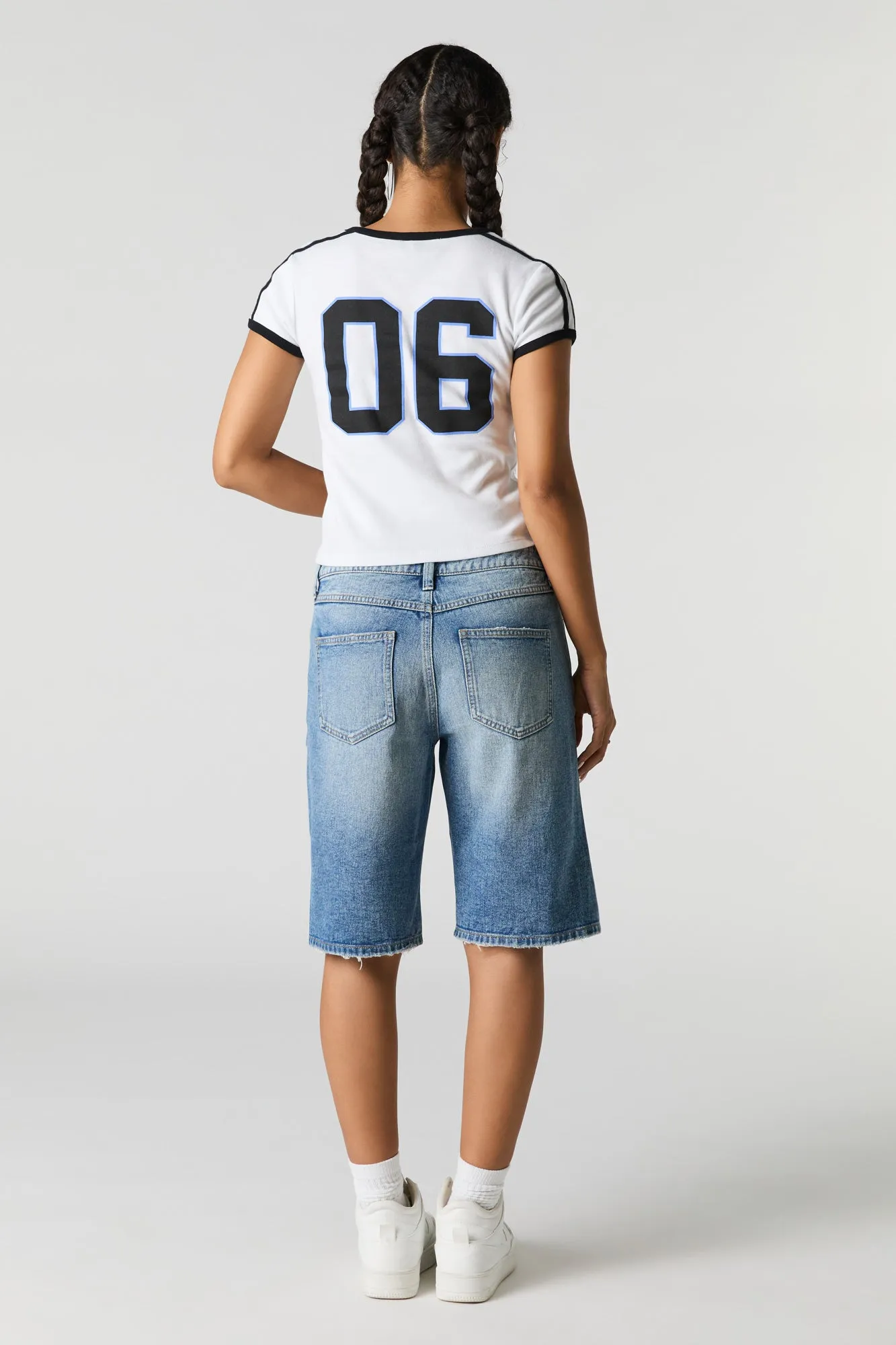 Jean-short délavé moyen vintage