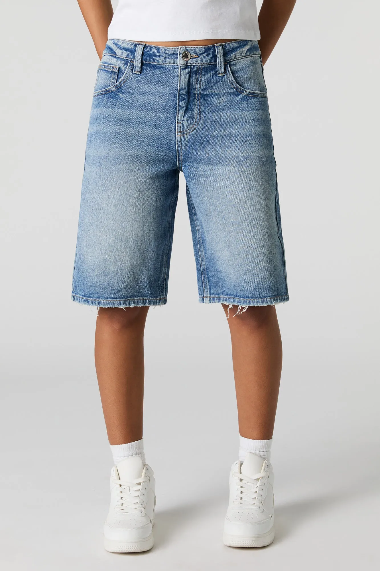 Jean-short délavé moyen vintage