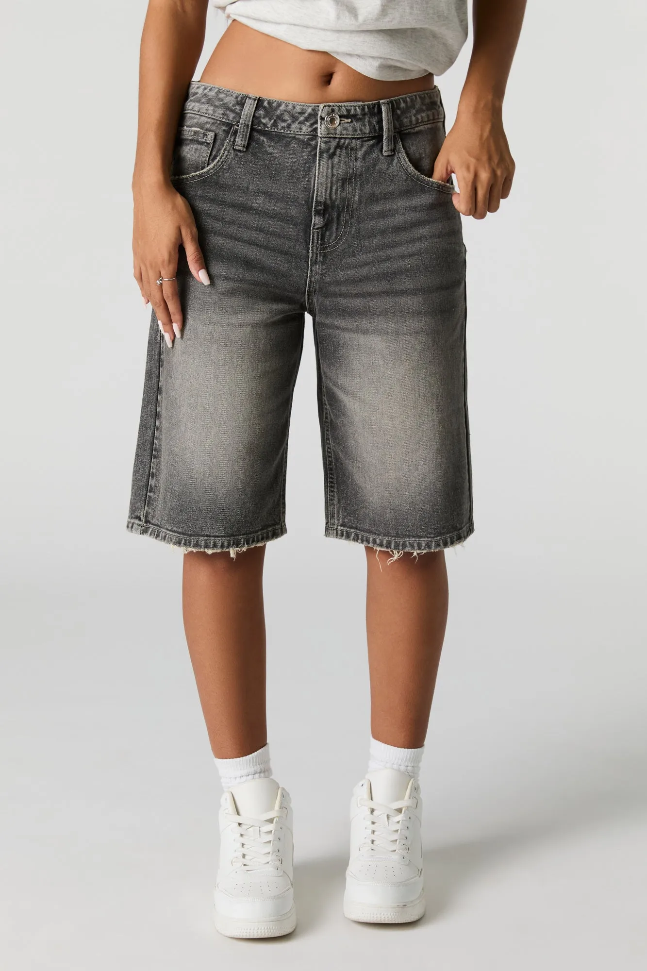 Jean-short gris vintage