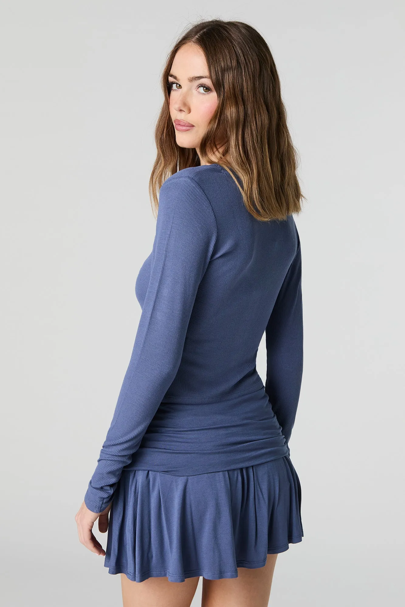 Jersey Foldover Waist Mini Skort