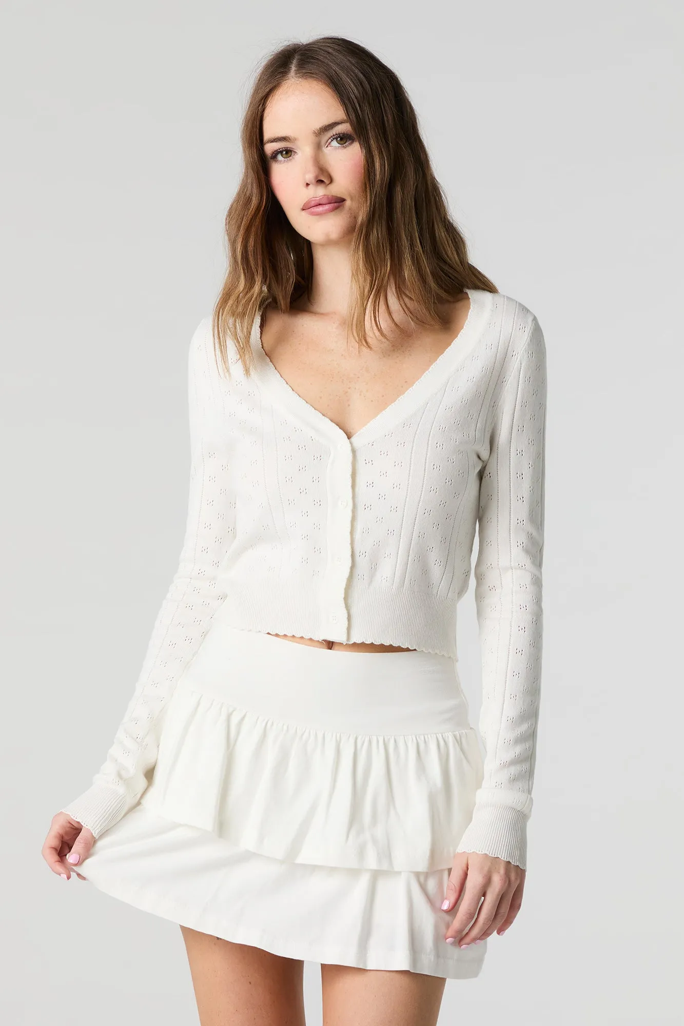 Jersey Ruffled Tiered Mini Skort