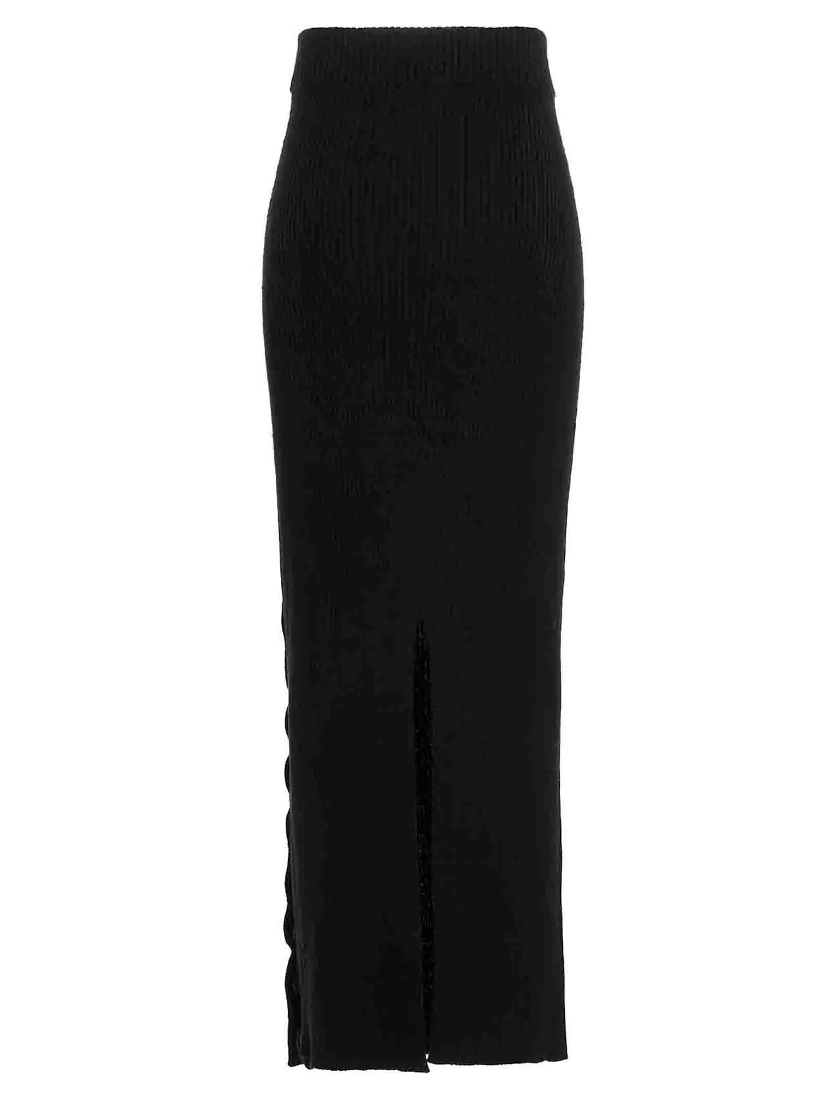 Jil Sander Button Detailed Ribbed Knit Maxi Skirt