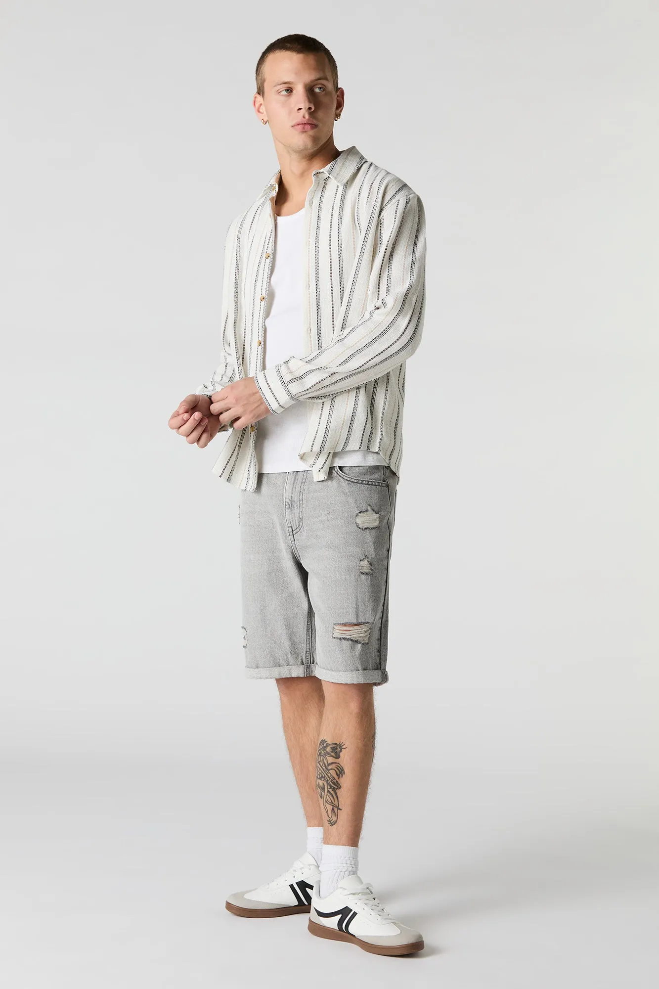 Jort en denim d'aspect usé