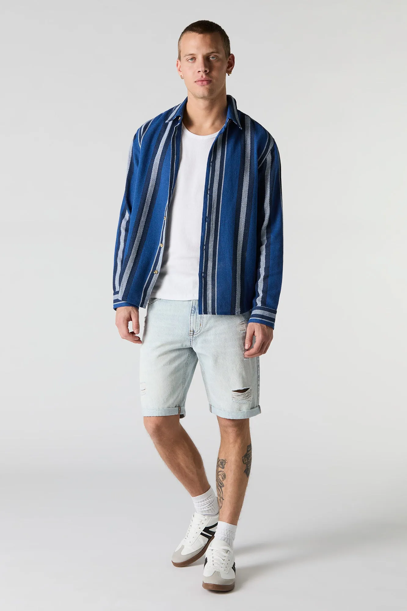 Jort en denim d'aspect usé
