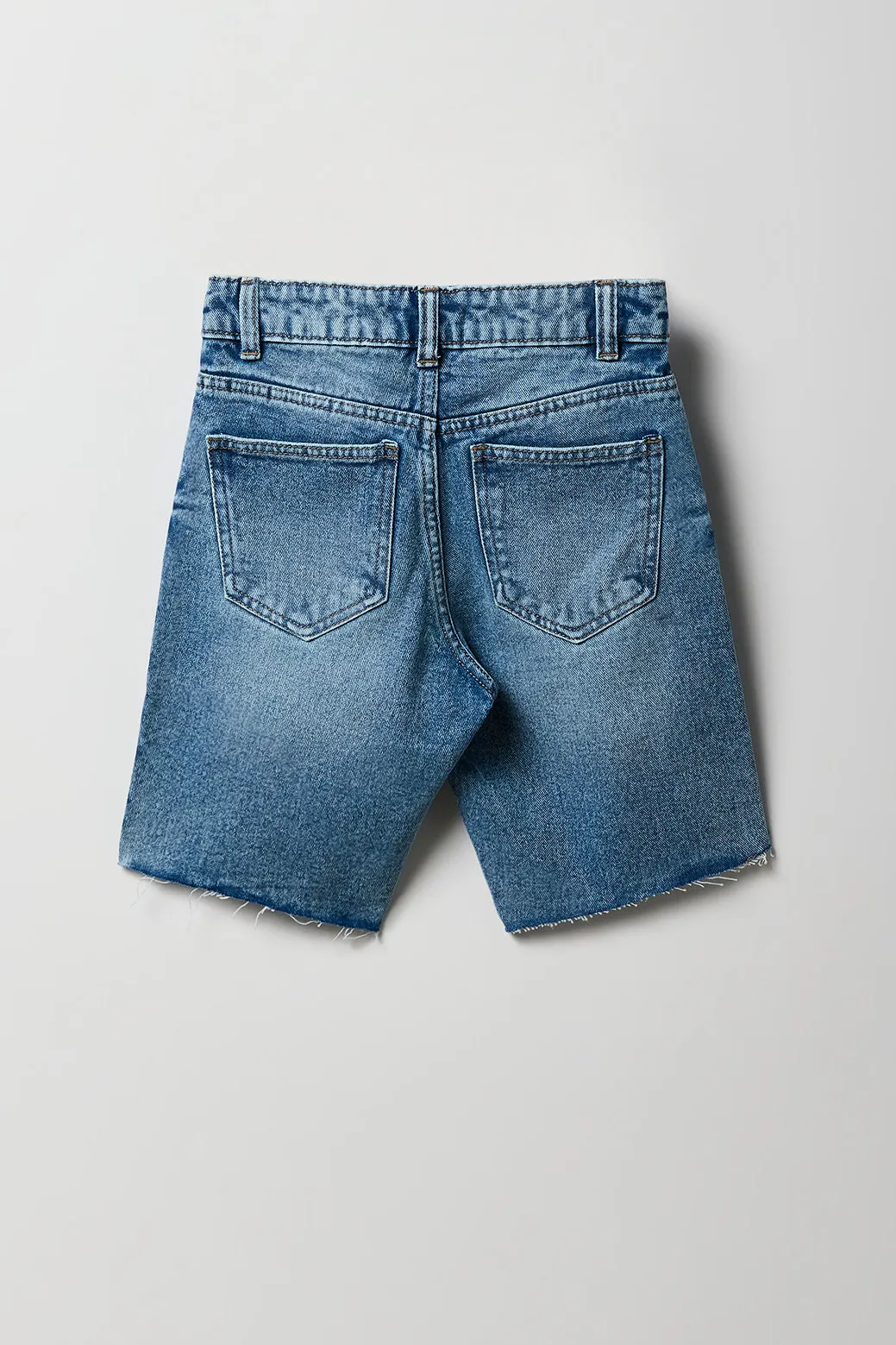 Jort mi-taille à ourlet brut pour fille