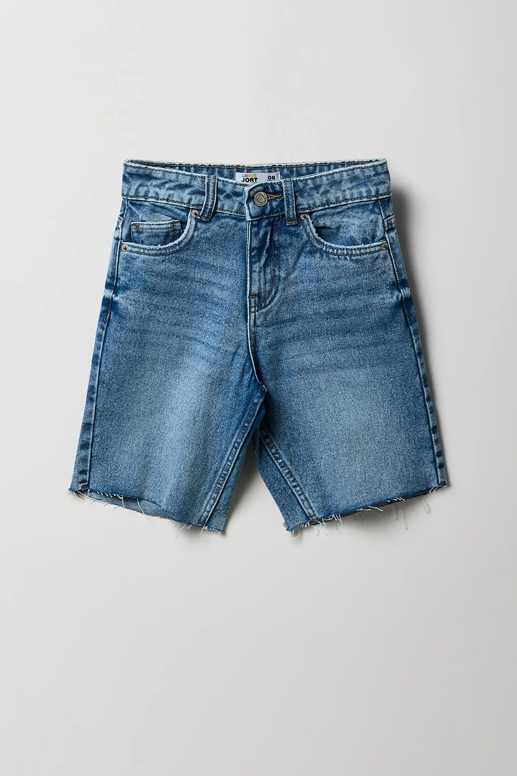 Jort mi-taille à ourlet brut pour fille