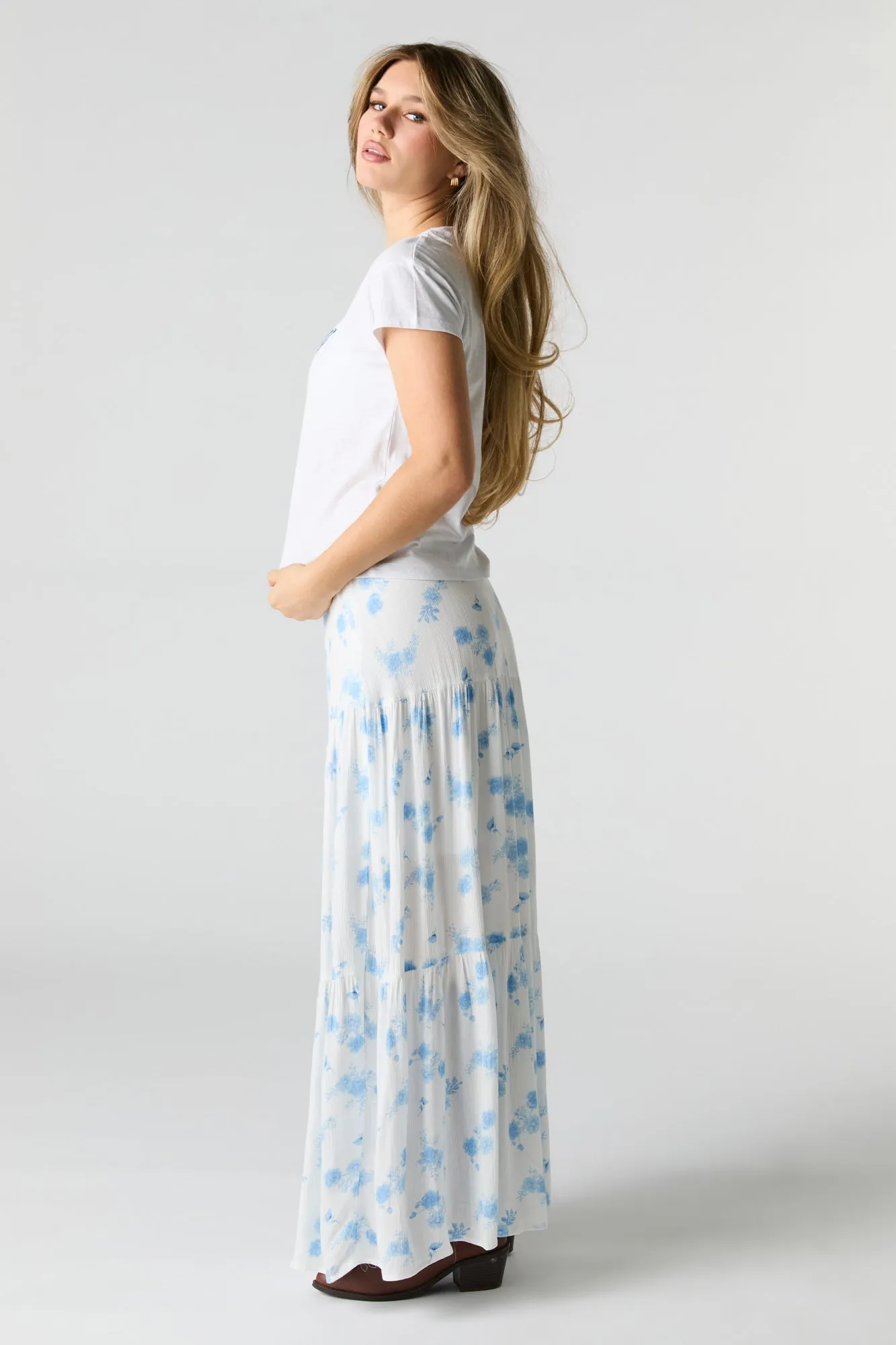 Jupe maxi volantée