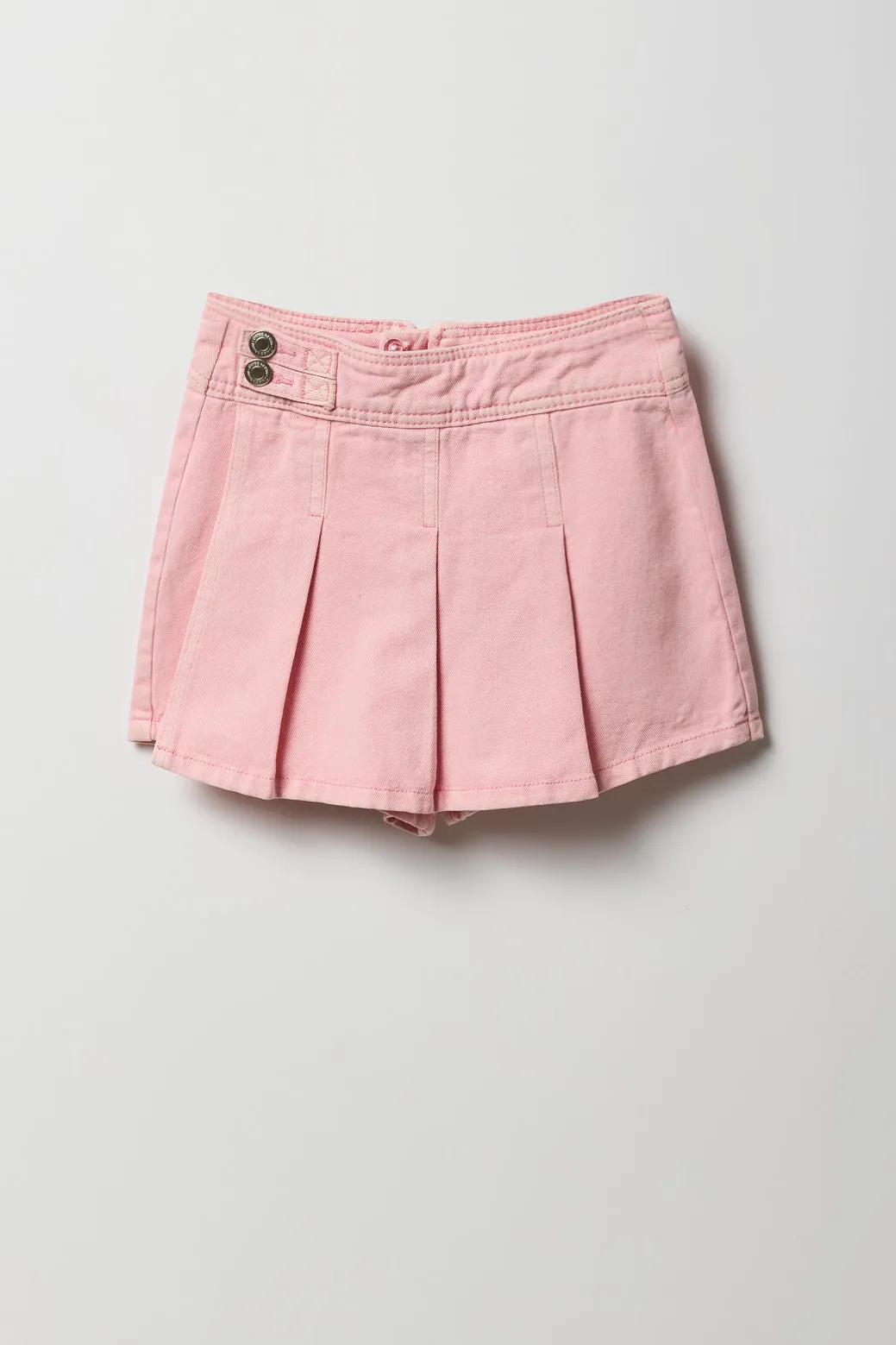 Jupe-short en denim plissé pour fille