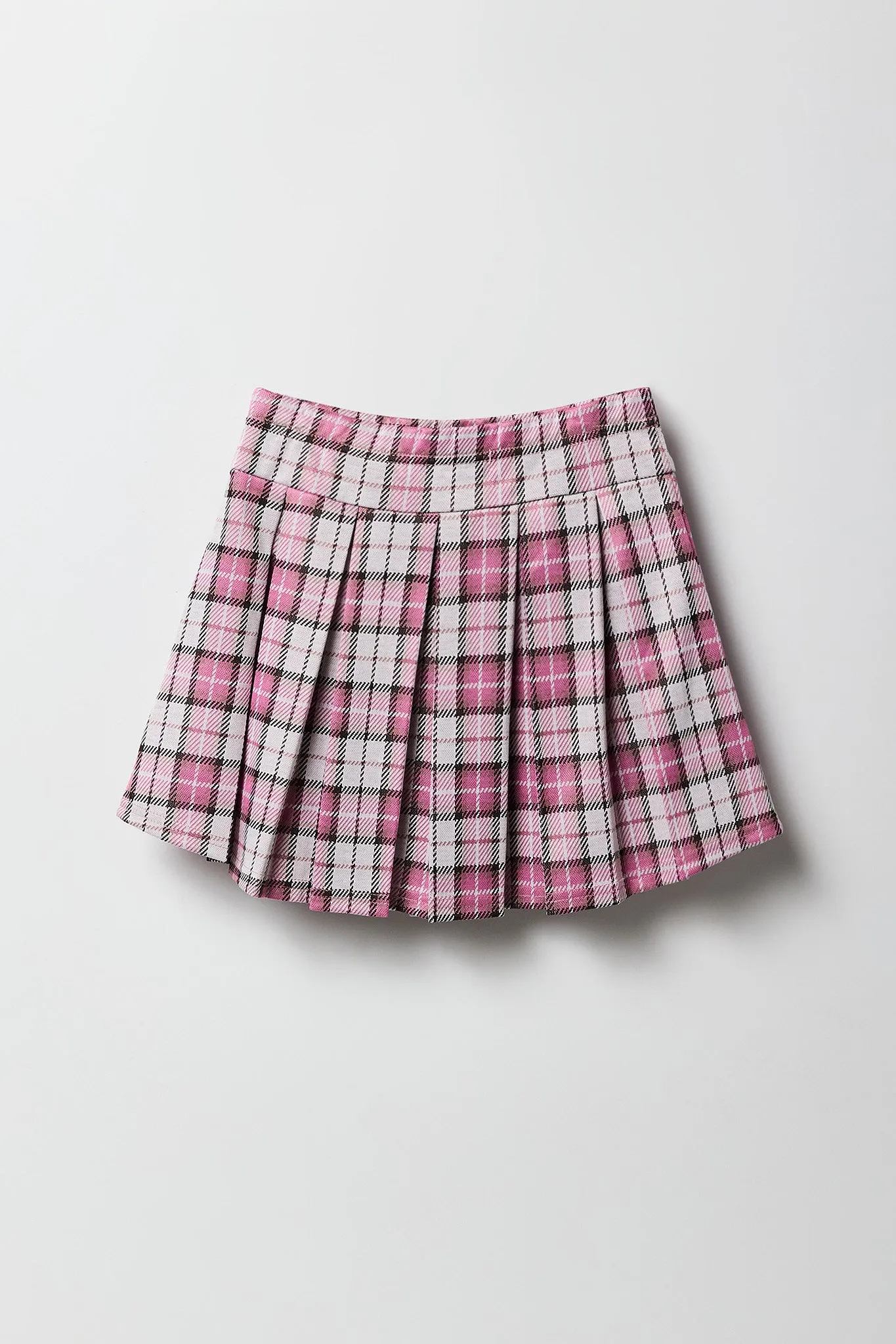 Jupe-short plissée en tricot de jacquard pour fille