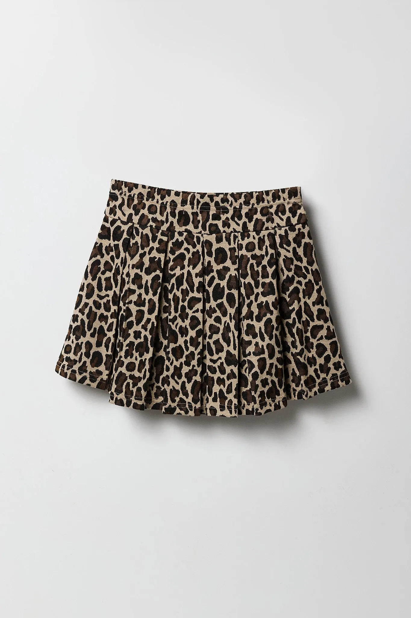 Jupe-short plissée en tricot de jacquard pour fille
