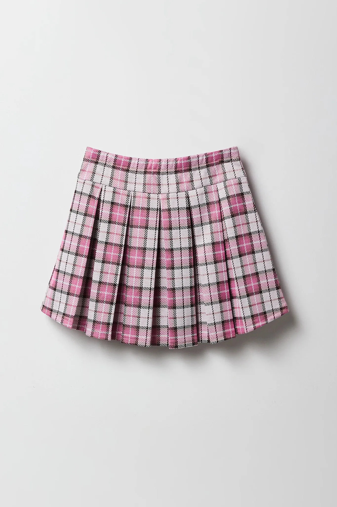 Jupe-short plissée en tricot de jacquard pour fille