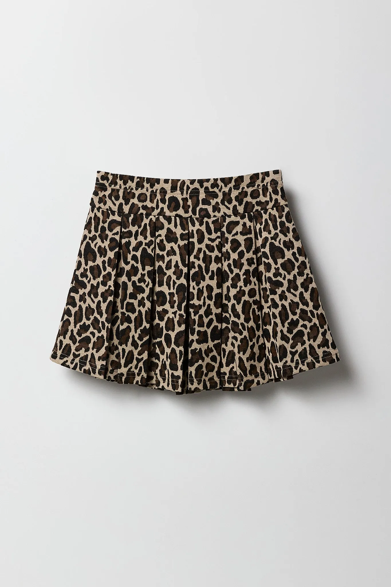 Jupe-short plissée en tricot de jacquard pour fille
