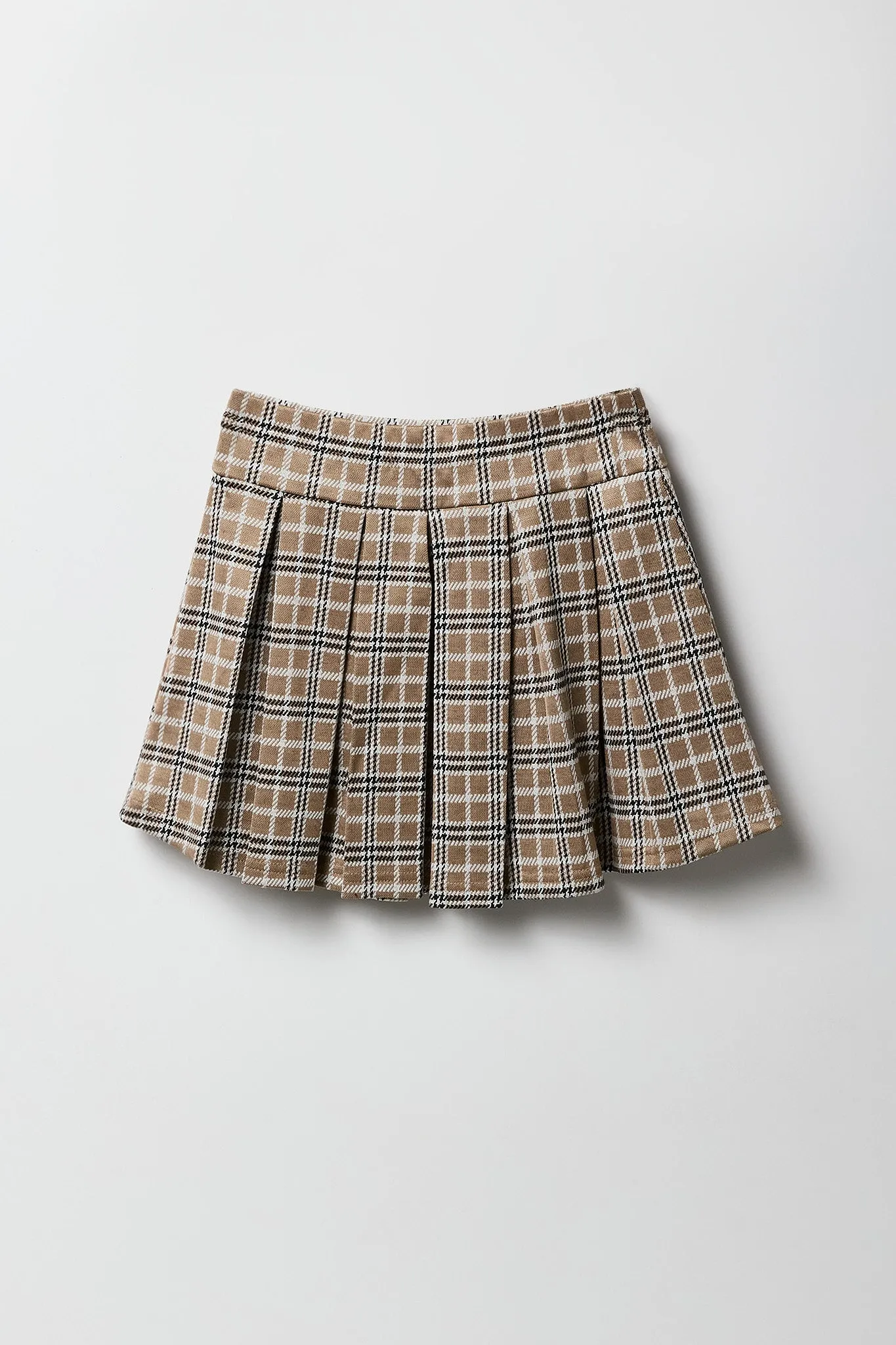 Jupe-short plissée en tricot de jacquard pour fille