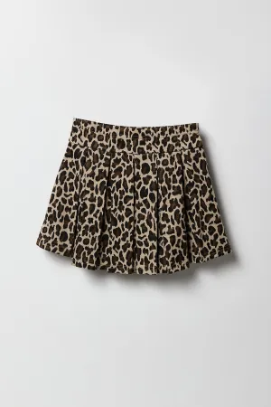 Jupe-short plissée en tricot de jacquard pour fille