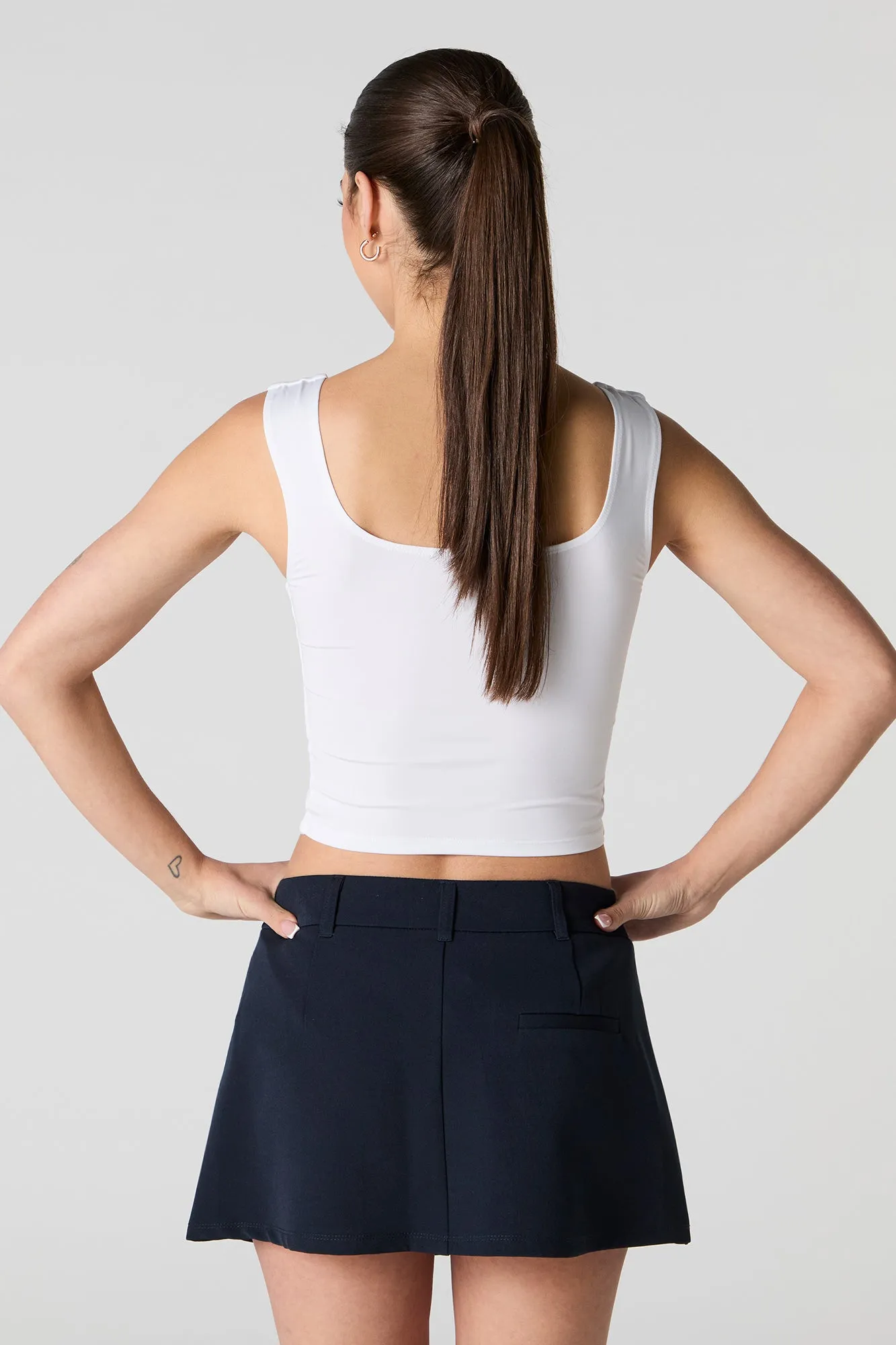 Jupe-short plissée à taille coulissante