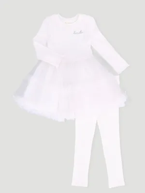 Keedo Girls Premium Cotton Lycra Dress With Tuille