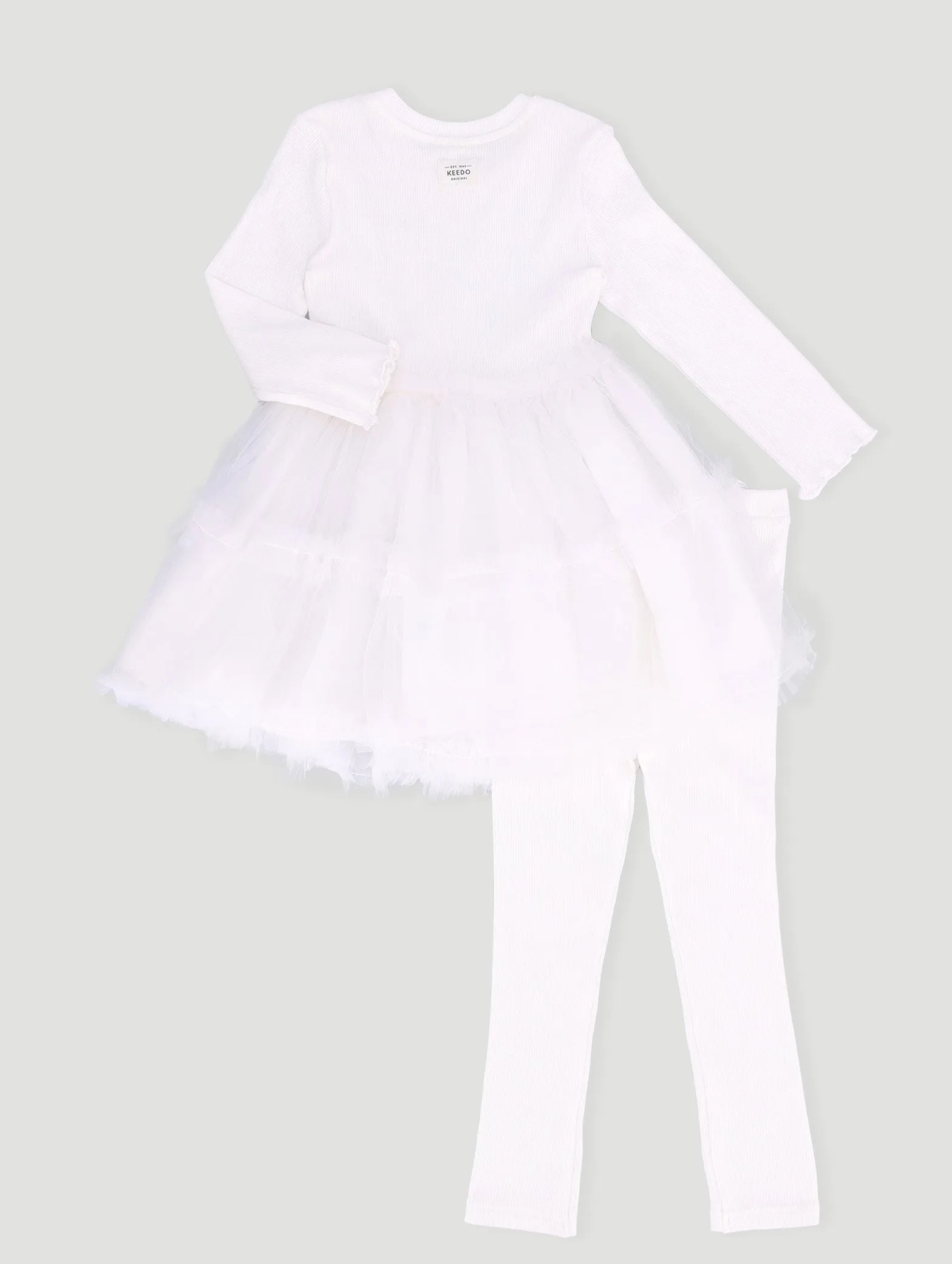 Keedo Girls Premium Cotton Lycra Dress With Tuille