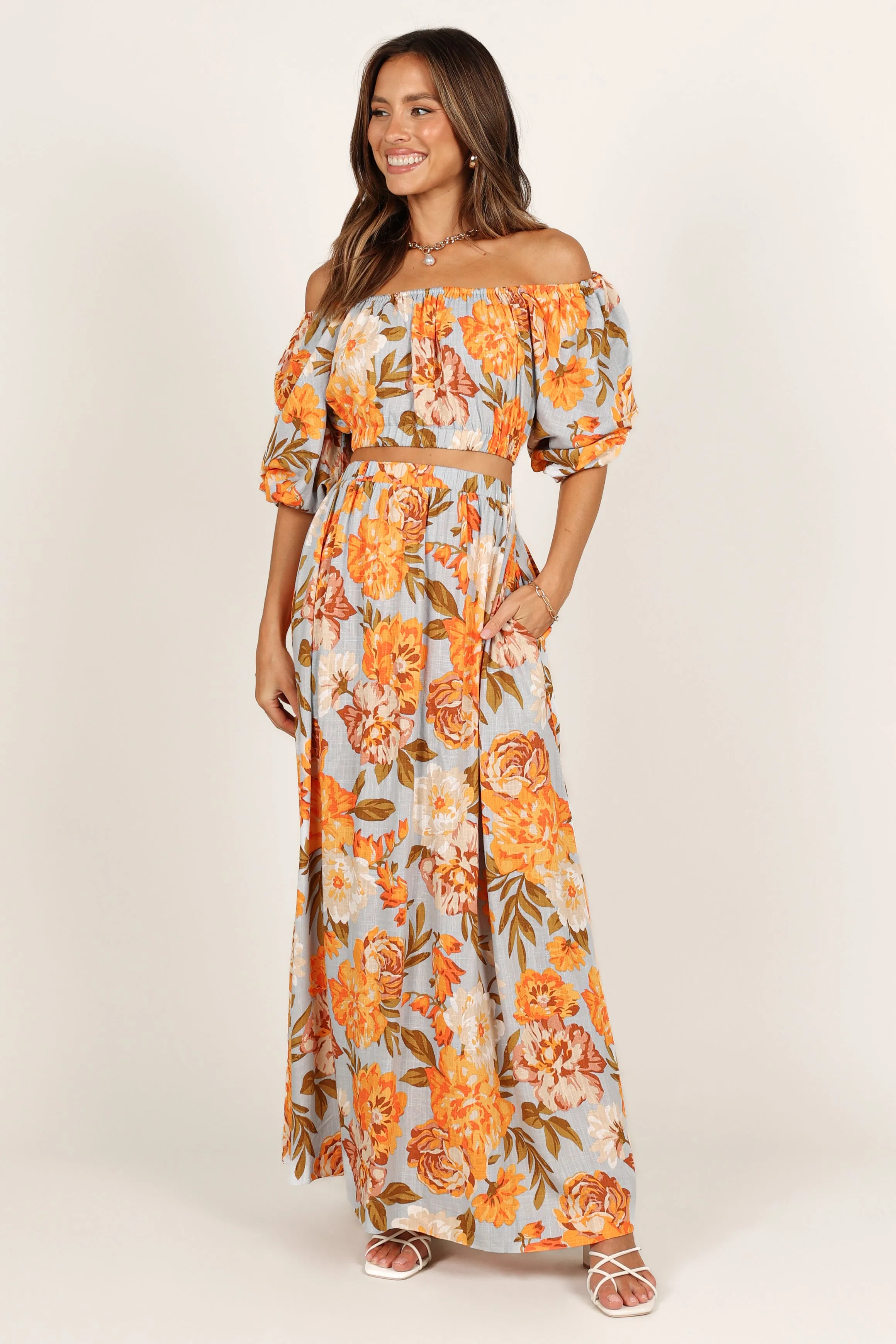 Kiara Maxi Skirt - Pale Blue