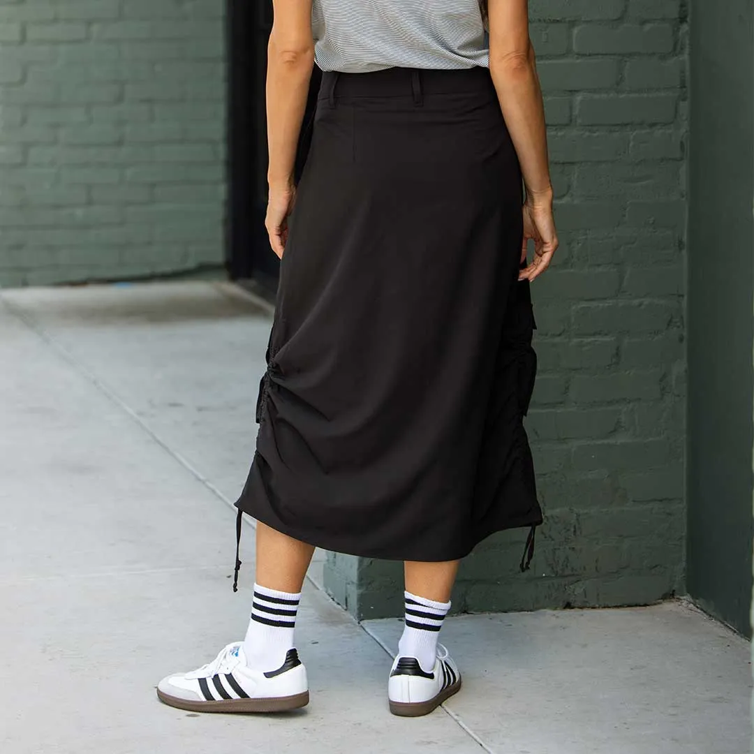Maxi Cargo Skirt, Black