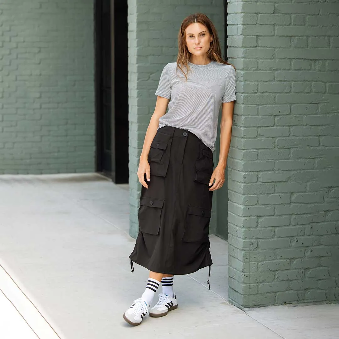 Maxi Cargo Skirt, Black