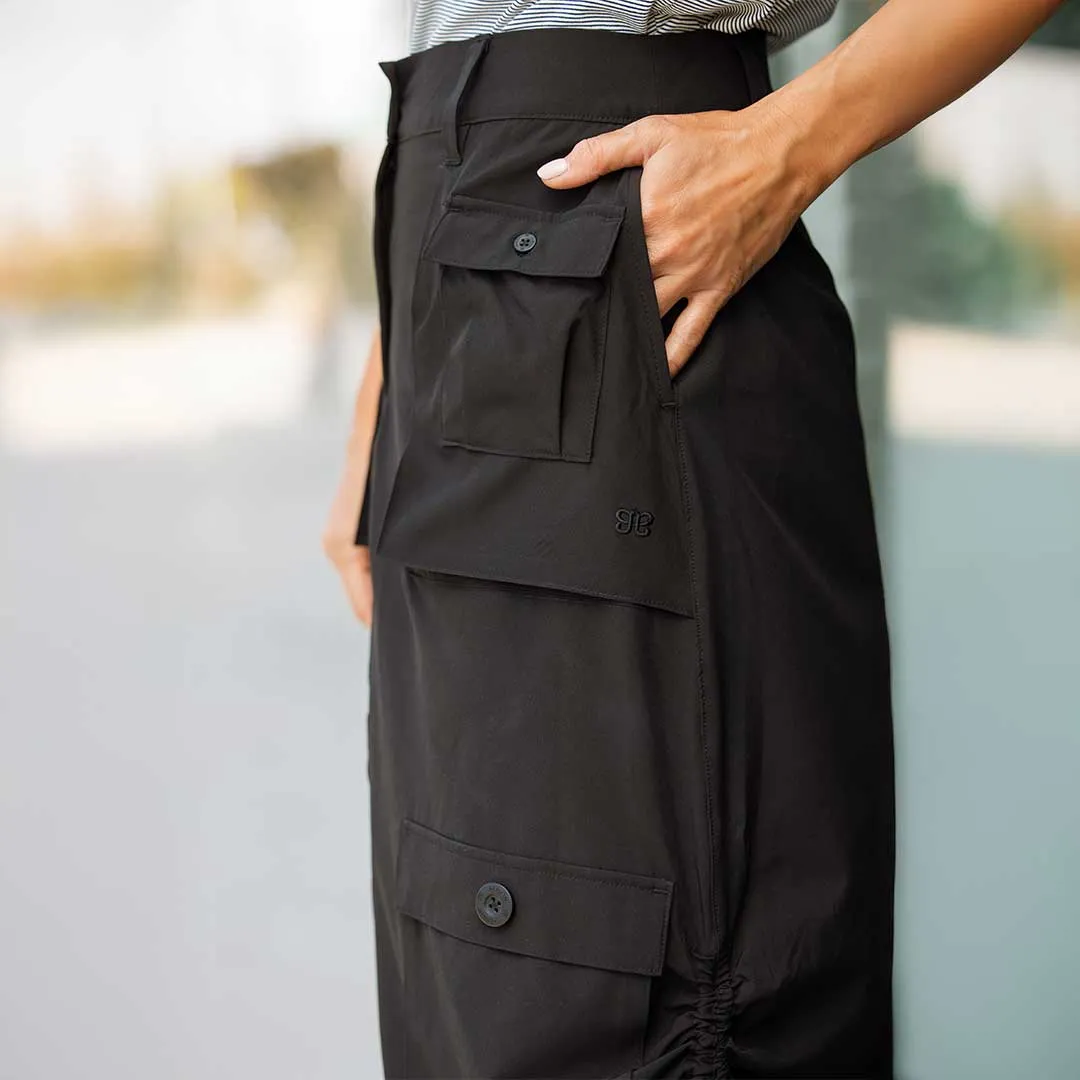 Maxi Cargo Skirt, Black