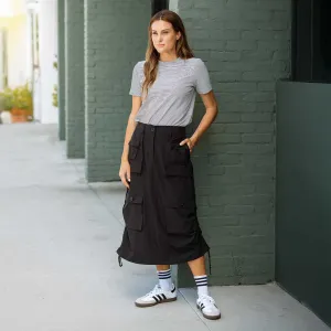 Maxi Cargo Skirt, Black