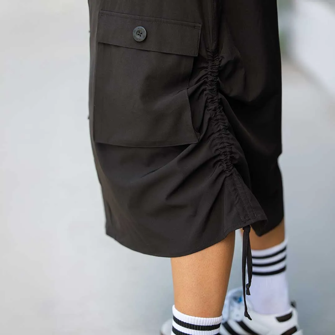 Maxi Cargo Skirt, Black