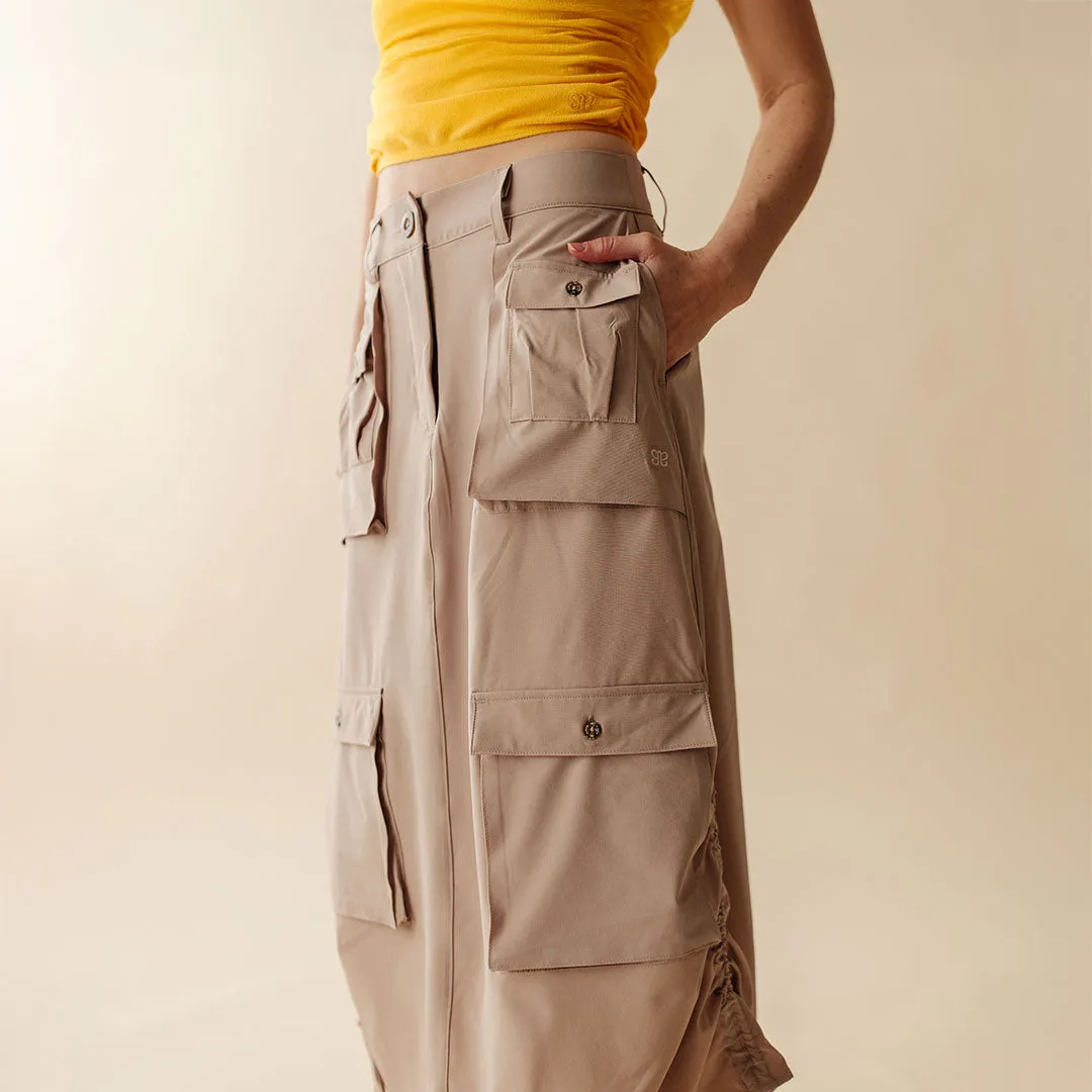 Maxi Cargo Skirt, Cobblestone