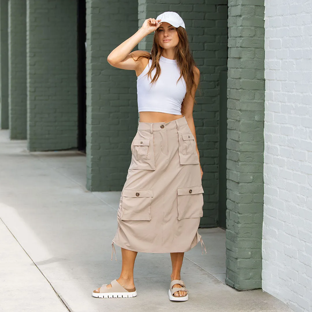 Maxi Cargo Skirt, Cobblestone