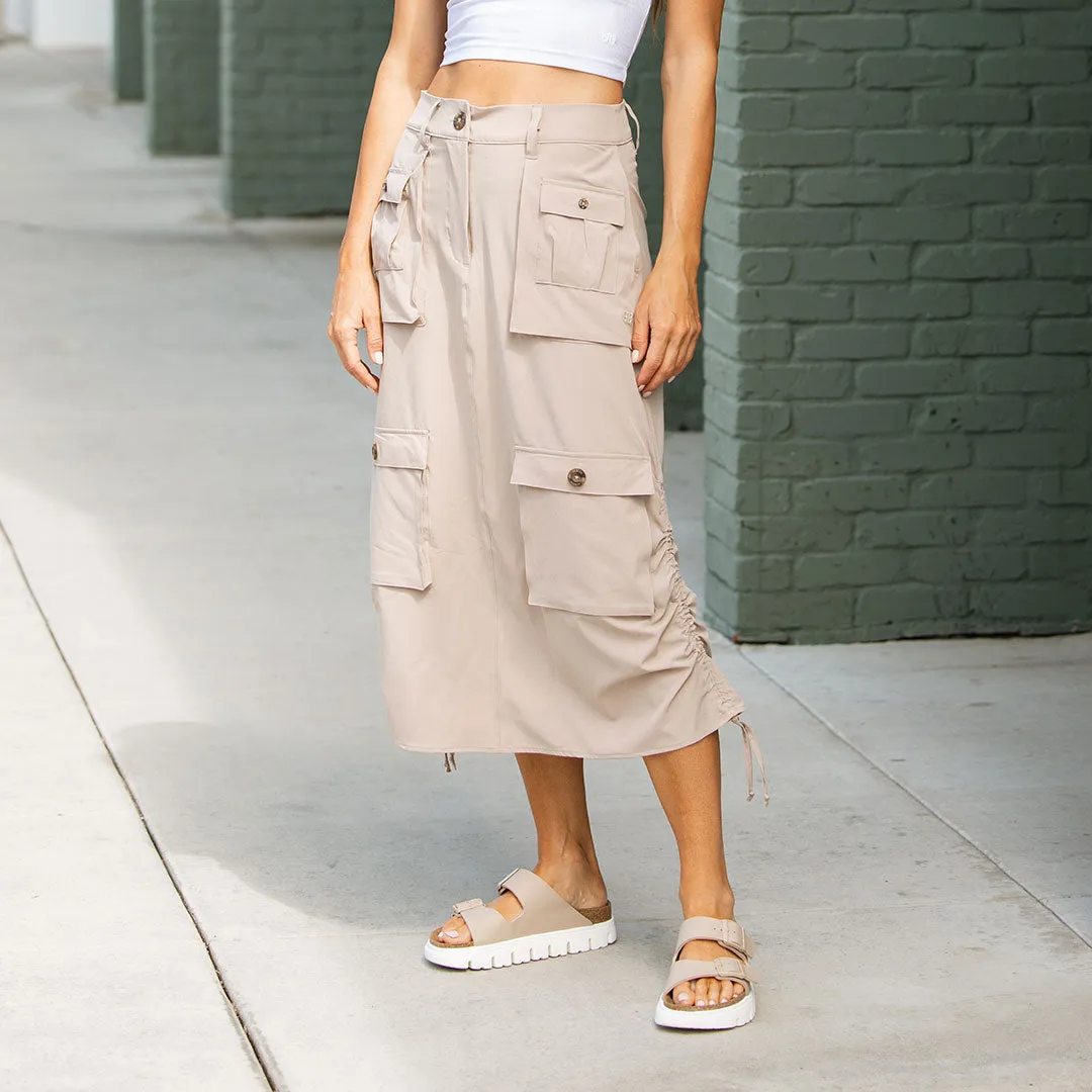 Maxi Cargo Skirt, Cobblestone