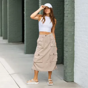 Maxi Cargo Skirt, Cobblestone
