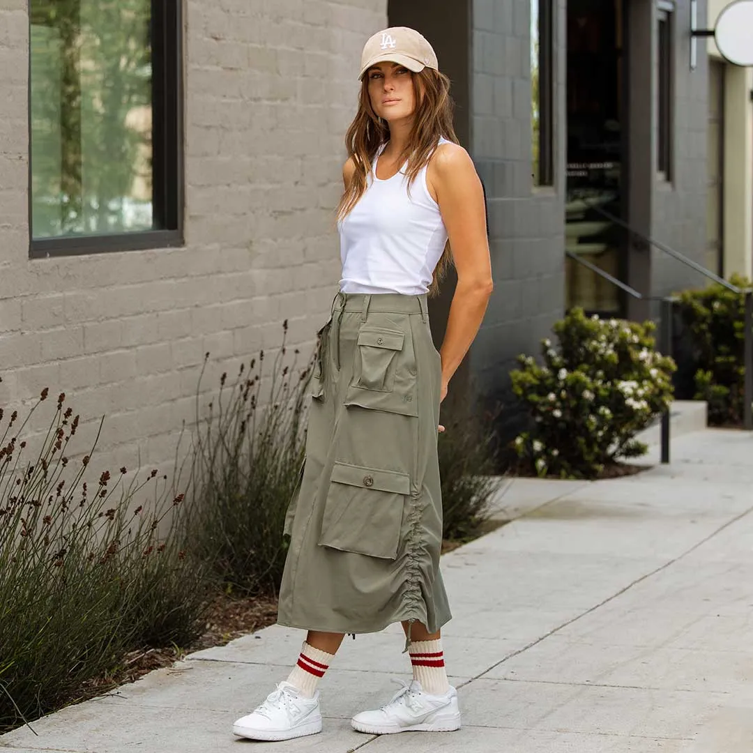Maxi Cargo Skirt, Olive