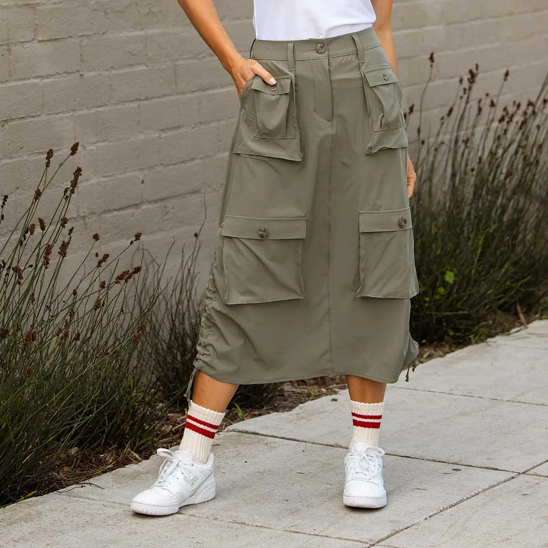 Maxi Cargo Skirt, Olive
